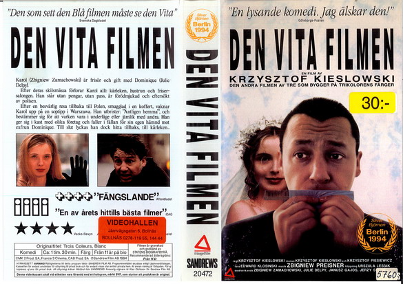 DEN VITA FILMEN (vhs-omslag)